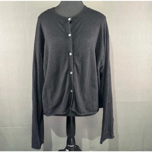 Sofie D’Hoore Cardigan W M 100% Cashmere Minimalist Quiet Luxury Soft Black Luxe - Picture 2 of 14